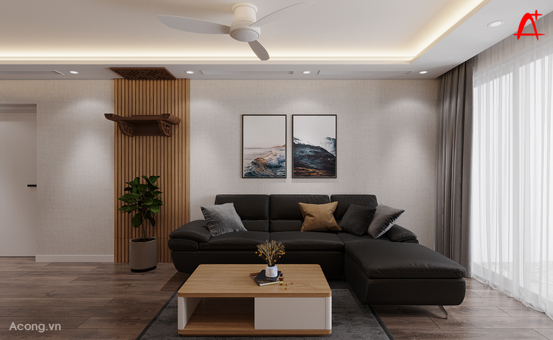 Thiết kế nội thất căn hộ chung cư Vimeco: phòng khách